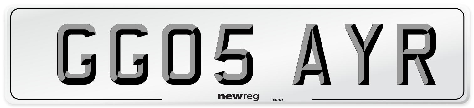 GG05 AYR Number Plate from New Reg